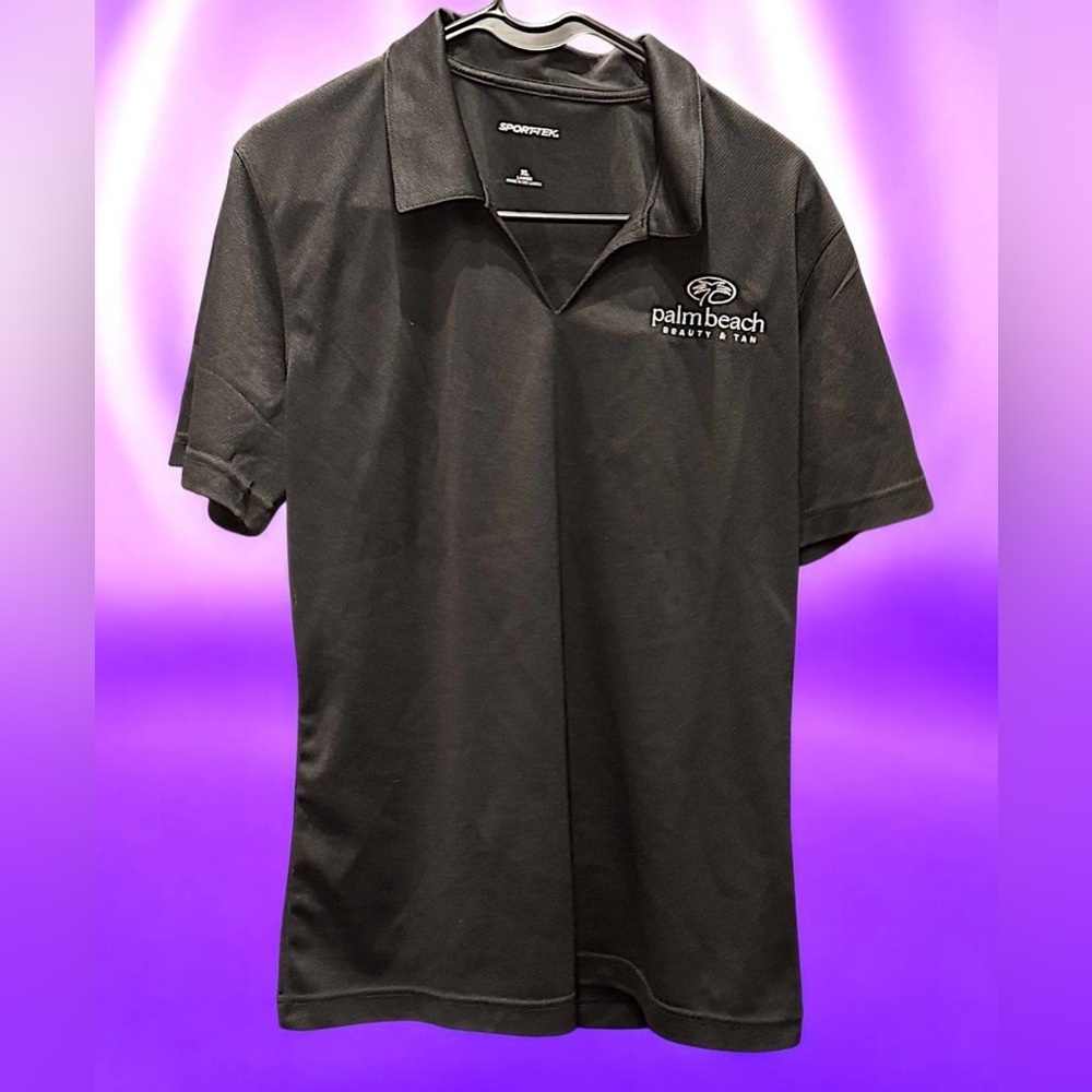 Sport-Tek Black Polo Shirt palm beach beauty & tan XL